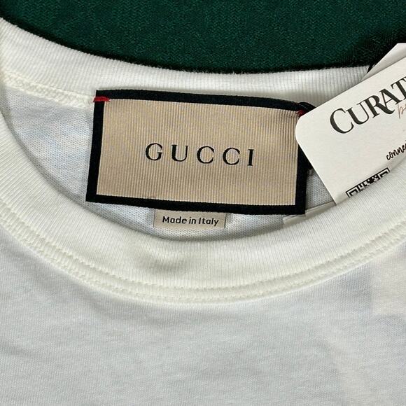 Gucci Square G Embellished Cotton T-Shirt Size L NWT Made in Italy - Picture 7 of 8